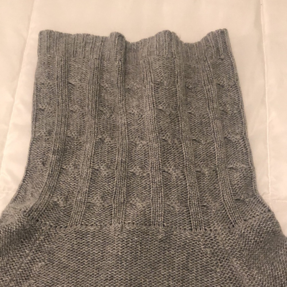 BCBG MaxAzria angora wool blend sweater in grey with top design button 2 pockets - Picture 10 of 12